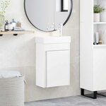 vidaXL Meuble de salle de bain avec robinet Blanc 40 5 x 22 5 x 62 cm
