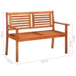 Vidaxl banc de jardin 2 places avec coussin 120 cm bois d'eucalyptus