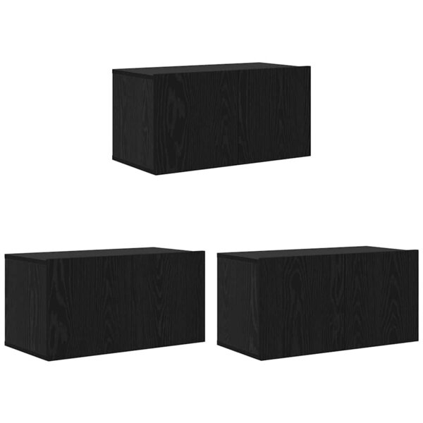 vidaXL Meuble TV 3 Pièces Noir 60 x 30 x 30 cm Bois d'ingénierie