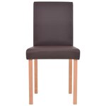 vidaXL Table et chaises 7 Pièces Cuir synthétique Chêne Marron