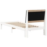 vidaXL Cadre de lit avec tête de lit Blanc 75 x 190 cm Pin massif