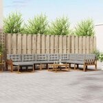 vidaXL Ensemble de canapés d'extérieur 9 Pièces Gris Naturel et Clair