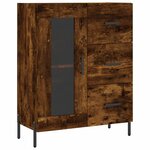 vidaXL Buffet haut Chêne fumé 69 5x34x180 cm Bois d'ingénierie