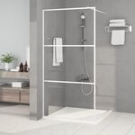 vidaXL Paroi de douche Blanc 100x195 cm Verre ESG transparent