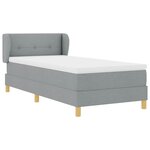 vidaXL Lit à ressorts avec matelas Gris clair 100 x 200 cm tissu