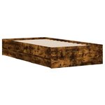 vidaXL Cadre de lit et tiroirs chêne fumé 100x200 cm bois d'ingénierie