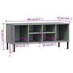 vidaXL Étagère à chaussures pieds en métal Gris 106x35x45 cm Bois OSLO