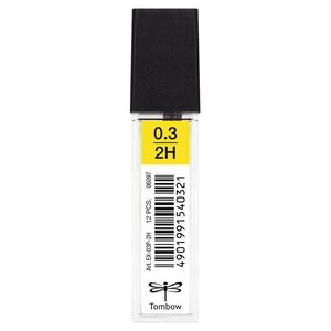 Etui de 12 Mines pour porte-mine pointe calibrée 0 3 mm dureté 2H x 12 TOMBOW