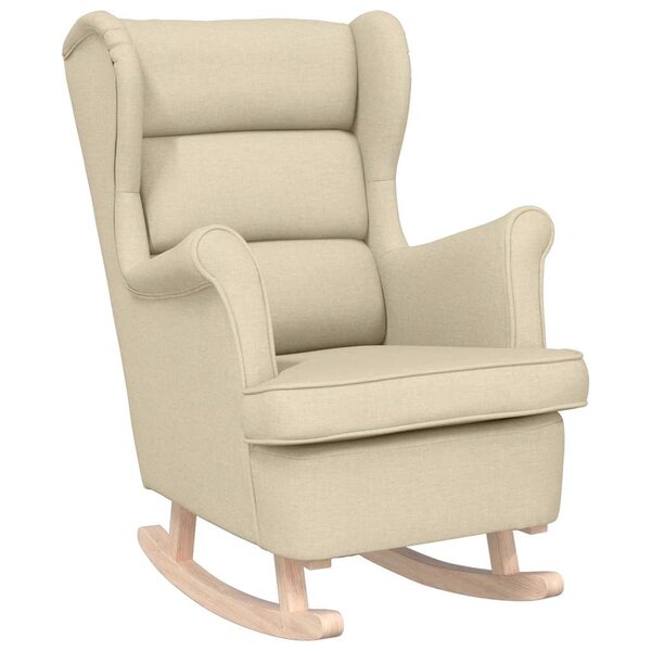 vidaXL Chaise à bascule crème 74x90x102 cm tissu