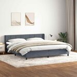 vidaXL Sommier à lattes de lit et matelas gris foncé 180x210cm velours