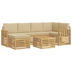 vidaXL Ensemble de canapés d'extérieur 7 Pièces Blanc et Beige