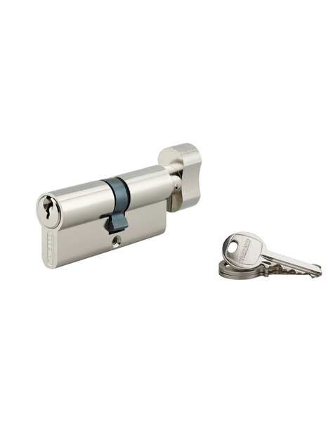 THIRARD - Cylindre de serrure à bouton  35Bx25mm  anti-arrachement  nickel  3 clés - THIRARD