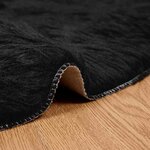 vidaXL Tapis en Peau de Mouton Synthétique Noir 200 x 200 cm Polyester
