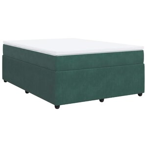 vidaXL Sommier à lattes de lit et matelas Vert foncé 160x200cm Velours
