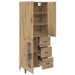vidaXL Haut Armoire Montage mural Chêne artisanal 69 5 x 34 x 180 cm