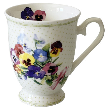 Bouquet de pensées - tasse en porcelaine fine