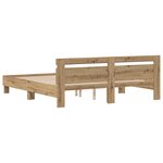 vidaXL Cadre de Lit en Bois Chêne Artisanal Bois Massif 200 x 200 cm