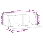 vidaXL Meuble TV mural 78 5 x 41 x 30 cm Chêne artisanal