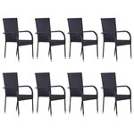 vidaXL Ensemble à manger de jardin 9 Pièces Résine tressée Noir