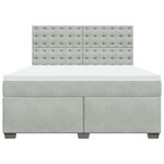 vidaXL Sommier à lattes de lit et matelas Gris clair 180x200cm Velours