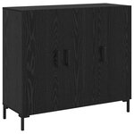 vidaXL Buffet Chêne noir 90 x 34 x 80 cm Bois d'ingénierie