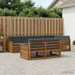 vidaXL Ensemble de canapés d'extérieur 7 Pièces Naturel et Anthracite