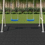 vidaXL Pierre de marchage 6 Pièces Noir 40 5 x 40 5 x 2 cm Caoutchouc