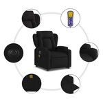 vidaXL Fauteuil inclinable de massage électrique Noir Tissu