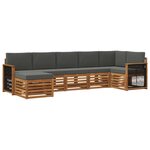 vidaXL Ensemble de canapé d'angle 6 Pièces Naturel et Anthracite