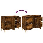 vidaXL Meuble d'évier chêne fumé 80x33x60 cm bois d'ingénierie