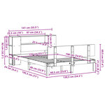vidaXL Lit bibliothèque sans matelas blanc 135x190 cm bois pin massif