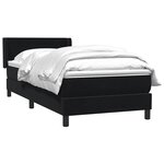 vidaXL Sommier à lattes de lit avec matelas noir 100x220 cm velours