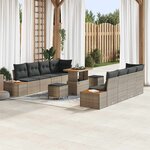 vidaXL Ensemble de canapé de jardin avec coussin 11 Pièces Gris