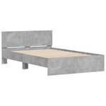 vidaXL Cadre de lit avec tête de lit gris béton 135x190 cm