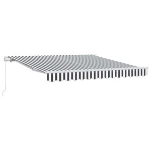 vidaXL Auvent manuel rétractable anthracite et blanc 300x250 cm