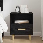 vidaXL Cabinet de chevet avec tiroir Chêne noir 40 x 35 x 47.5 cm