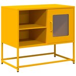 vidaXL Meuble TV jaune moutarde 68x39x60 5 cm acier
