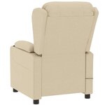 vidaXL Fauteuil inclinable électrique Crème Tissu