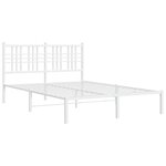 vidaXL Cadre de lit métal sans matelas et tête de lit blanc 135x190 cm