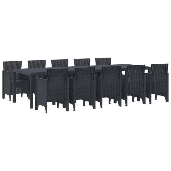 vidaXL Ensemble de salle à manger pour jardin 11 pc Anthracite
