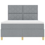 vidaXL Lit à ressorts avec matelas Gris clair 140 x 200 cm tissu