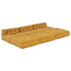 vidaXL Canapé modulaire 4 Pièces Jaune tissu