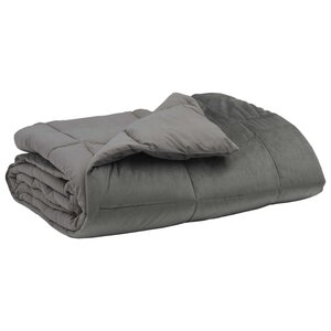 vidaXL Duvet d'été simple Matelassé Gris clair 135 x 200 cm Microfibre