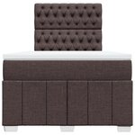 vidaXL Sommier à lattes de lit et matelas marron foncé 120x190cm tissu