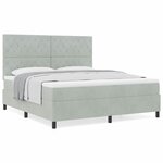 vidaXL Lit à ressorts avec matelas Gris clair 180 x 200 cm Velours