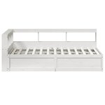 vidaXL Lit bibliothèque sans matelas blanc 135x190 cm bois pin massif