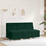 vidaXL Canapé modulaire sans accoudoirs Vert foncé 55 cm Velours