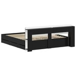 vidaXL Cadre de lit avec rangement Noir 180 x 200 cm Bois d'ingénierie