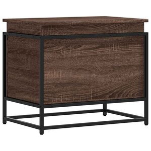 vidaXL Boîte de rangement avec couvercle chêne marron bois ingénierie