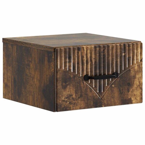 vidaXL Cabinet de chevet mural Chêne fumé 34 5 x 33 x 20 cm